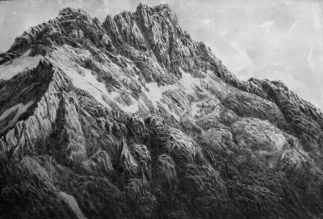 Mount McBride (Strathcona Park Vancouver Island) 8x12 inch drypoint print with watercolour tint edition of 20 80.00