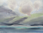 Hanging Clouds on Mainland Mountains, 11x15 inch watercolour 250.00 unframed