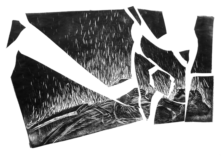 Untitled, relief engraving, 8x12 approx.