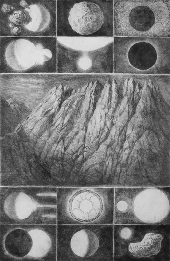 Untitled, drypoint, 18x22 approx. one-off
