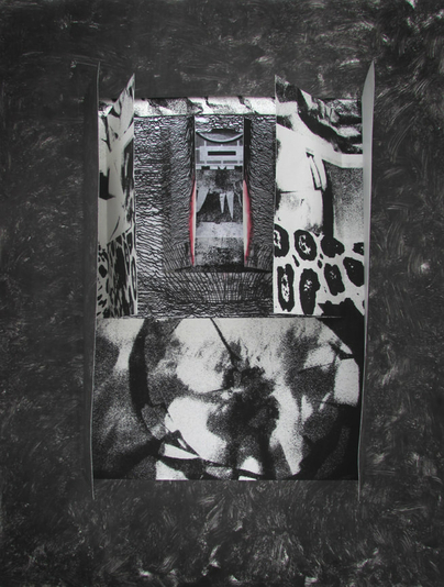 The Future Is Short, monoprint, silkscreen, drypoint, chine colle, 24x32 one-of-one