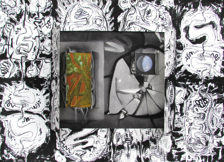 Nemesis, silkscreen, spraypaint, etching, 30x42 inches, one-of-one
