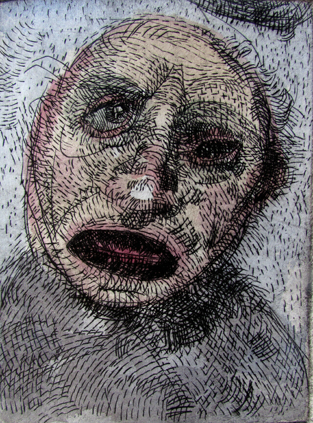 Little Albert, 4x6 inch drypoint and watercolour variable edition of 20 40.00