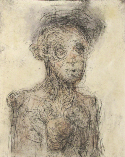 Portrait, drypoint and watercolour, 8x10 inches edition of five