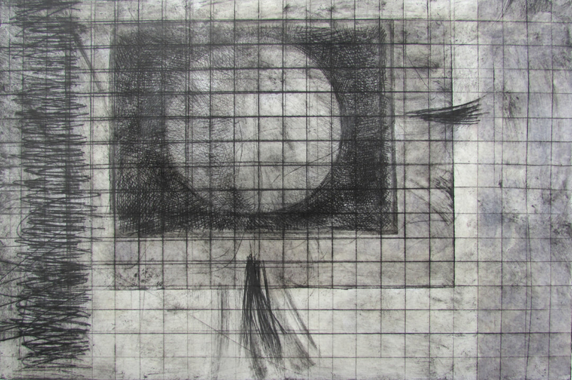 Untitled, drypoint, drawing, chine colle, watercolour, 8x12 inches, one-of-one