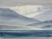 Mount Denman Over Vicinity of Desolation Sound 11x15 inch watercolour 250.00