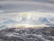 Light On Rees Ridge 11x15 inch watercolour 250.00