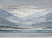 Snow And Light On Mainland, 11x15 inches, 250.00 unframed.