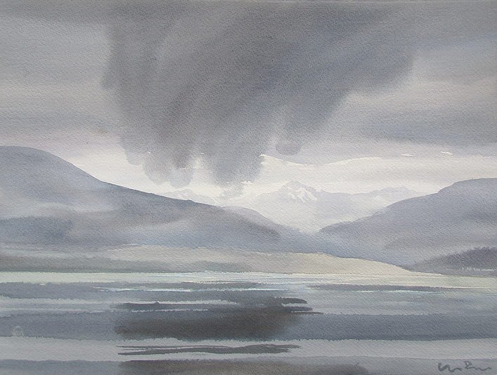Hanging Dark Cloud Over Island 250.00 unframed