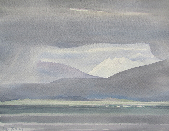 Ghosts Over The Mainland 11x15 inch watercolour 250.00