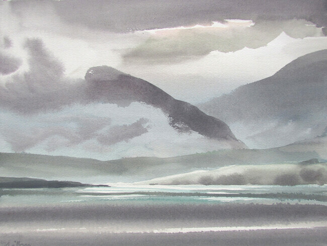 Untitled View Of Mainland 11x15 inch watercolour unframed