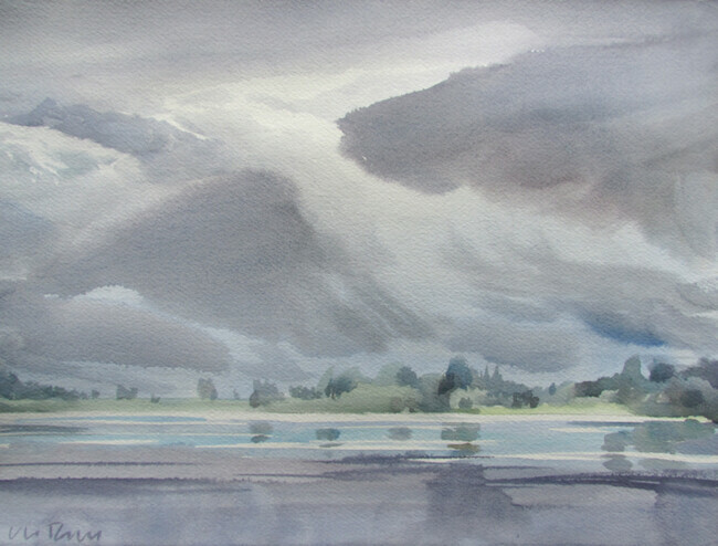 Wet Cloud, Vancouver Island 11x15 inch watercolour 250.00 unframed