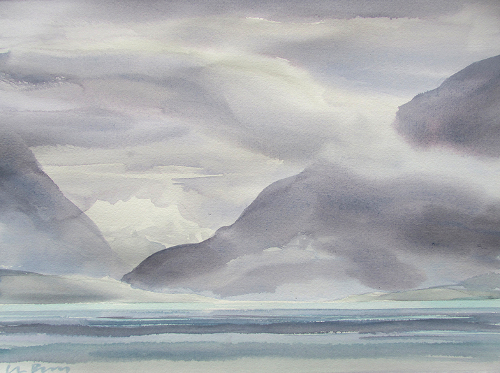 Vapors In The Hills 11x15 inch watercolour 250.00 unframed