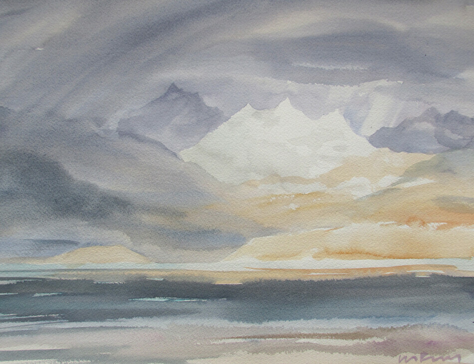 Toward Mainland Late in Day, 11x15 inch watercolour 250.00 unframed