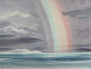 Rainbow Over Salish Sea, 11x15 inch watercolour 250.00 unframed
