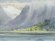 Precipitation Over Buttle Lake (Strathcona Park Vancouver Island) 11x15 inch watercolour 250.00 unframed