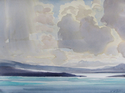 Clouds Over Salish Sea, 11x15 inch watercolour 250.00