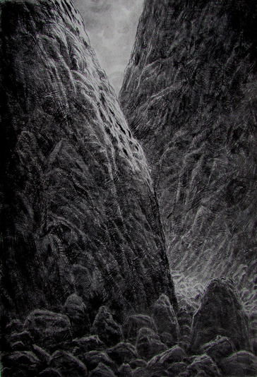 Deep, drypoint and watercolour, 8x12 inches edition of twenty