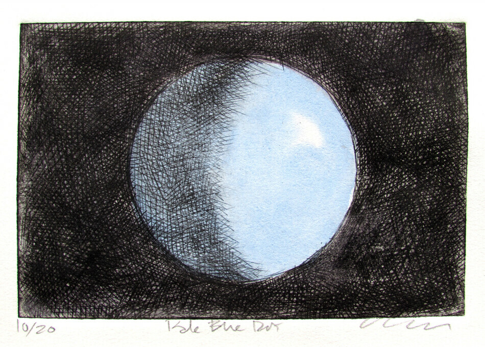 Pale Blue Dot, drypoint and watercolour tint edition of 25 40.00