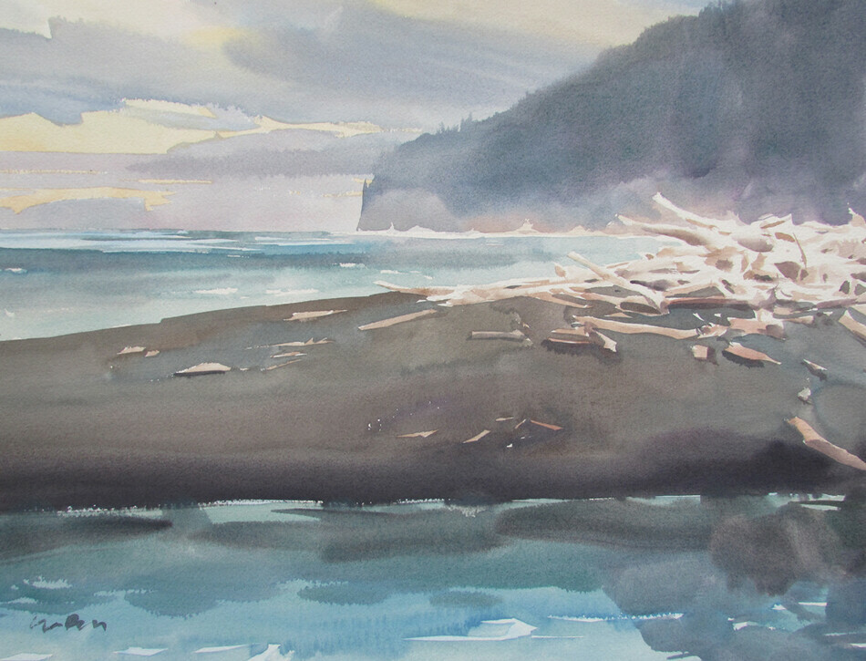 Klanawa River West Coast of Vancouver Island, 12x16 inches 250.00 unframed