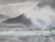 Mist And Cloud Over Sarita Lake Vancouver Island, 12x16 inches 250.00 unframed