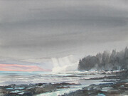 Thick Sky North on West Coast of Vancouver Island, 11x15 inch watercolour 250.00 unframed