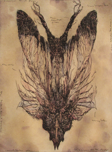 Shimmer, drypoint, watercolour, chine colle 11x13 inches edition of twenty