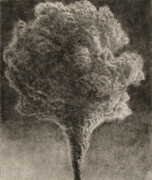 Plume, 8x10 inches, drypoint and watercolour tint.