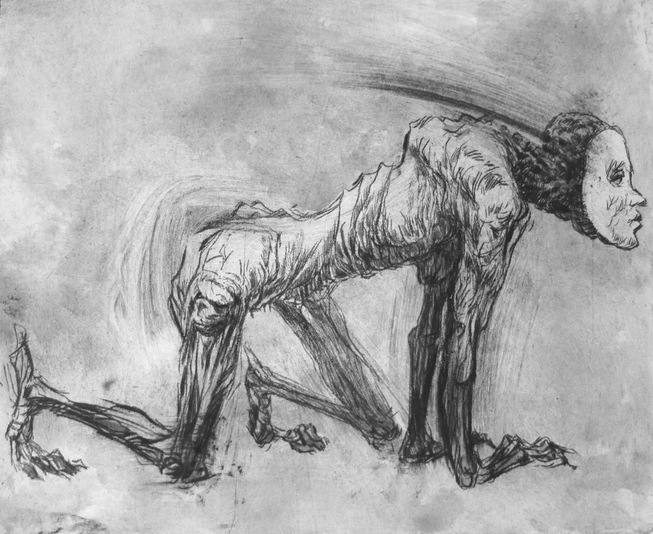 Borgwalk, drypoint and watercolour tint, 8x10 inches, edition of five