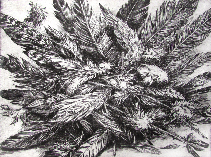 Wreckage, drypoint 8x10in., edition of five